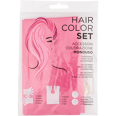 HAIR COLOR SET Набор для окрашивания 2 перчатки + накидка + защитная пленка для ушей
