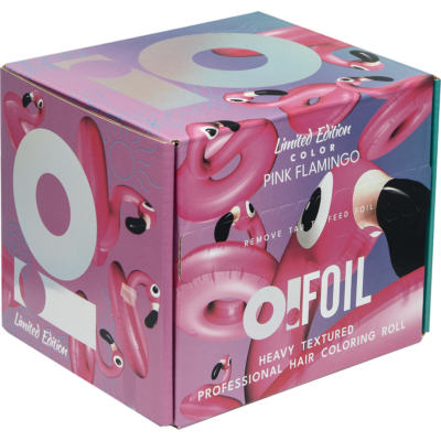 Фольга с тиснением рулон Розовый фламинго 100м