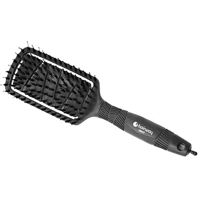 ECO Organica щетка массажная, черная, 8-рядная, с щетиной кабана