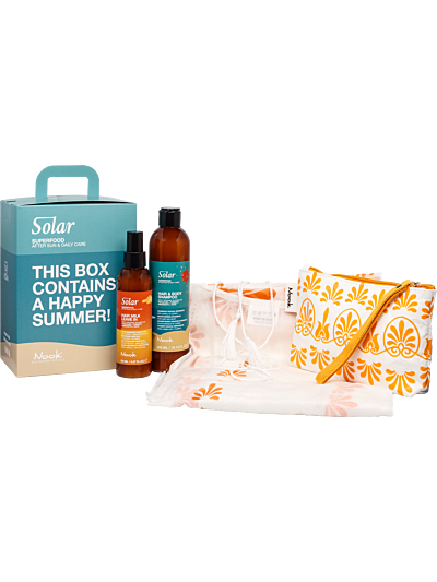 SOLAR Набір Шампунь 300мл + Молочко 150мл + Накидка + Сумка-клатч