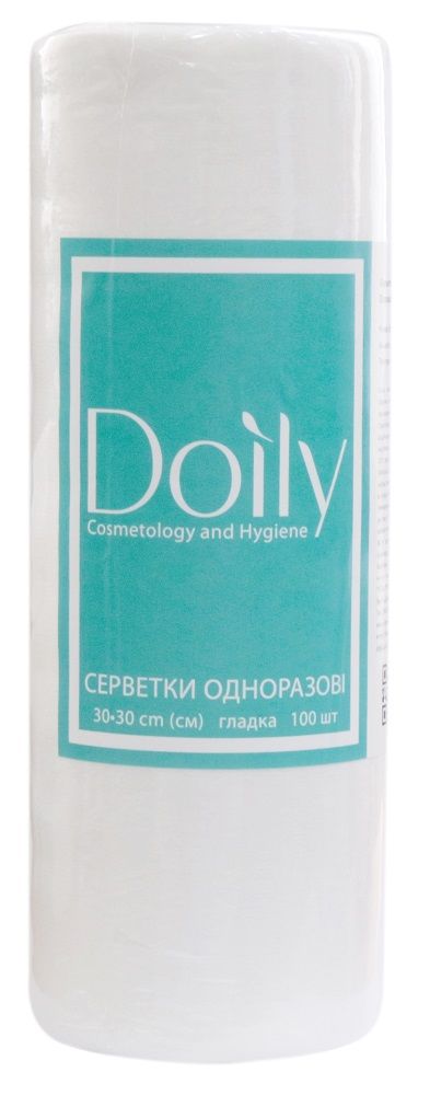 Серветки рулон 30х30см 100шт 40г/м2 спанлейс гладкі